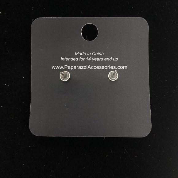 Paparazzi Fashion Jewelry Teardrop White Oil Spill Iridescent Post Earrings - Picture 2 of 2